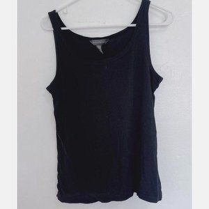 Banana Republic Sz L Black Silky Coton Tank Top  Cute!